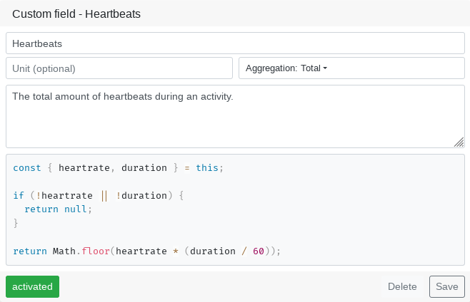 User-defined custom fields JavaScript
